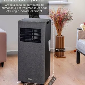 Zilan Climatiseur mobile 9000 BTU WiFi réversible silencieux